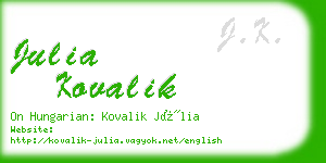 julia kovalik business card